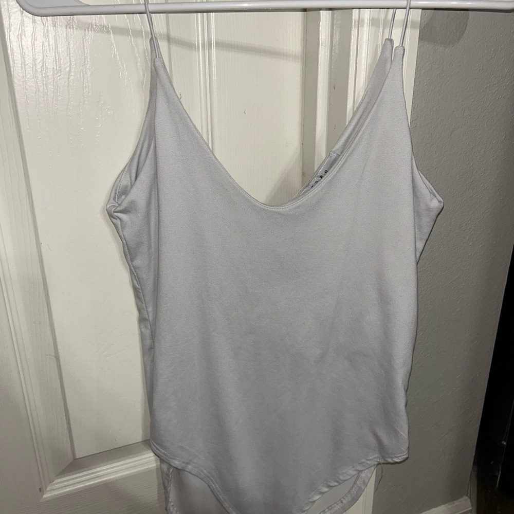 Gaze White Sleeveless Fitted Bodysuit
